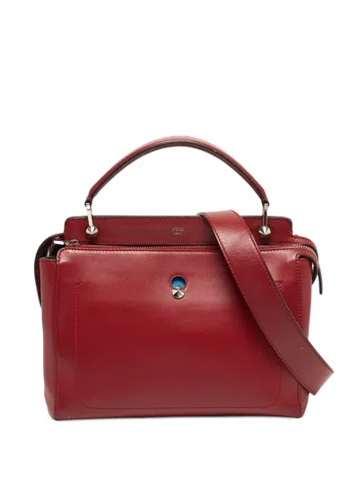 Pre-owned Fendi 2016 Large Dotcom Tote Bag In Red