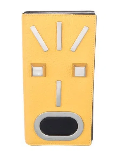 Pre-owned Fendi 2016 Leather Bifold Wallet In Yellow