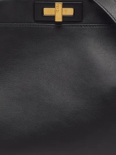 Pre-owned Fendi 2017 Medium Peekaboo Top-handle Bag In Black