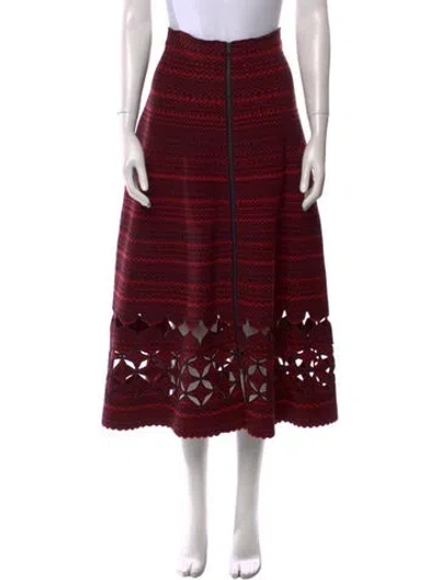 Pre-owned Fendi 2017 Midi Length Skirt In Red