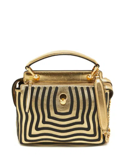 Pre-owned Fendi 2017 Small Dotcom Two-way Bag In Gold