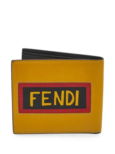 Pre-owned Fendi 2017 Think Wallet In Yellow