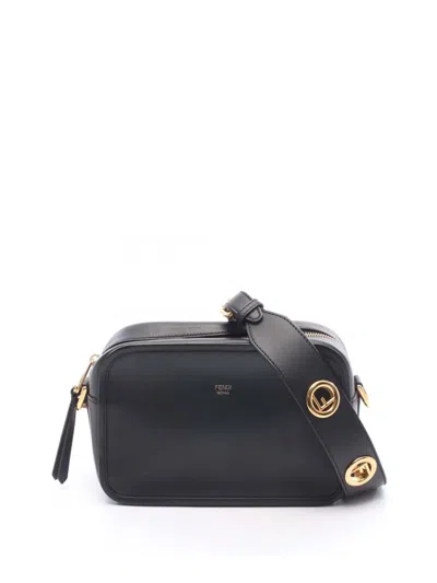 Pre-owned Fendi 2018 Calfskin F Is  Camera Bag Crossbody Bag In Black