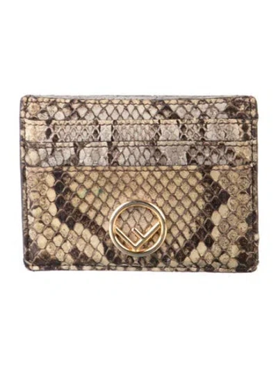 Pre-owned Fendi 2018 F Is  Card Holder In Brown