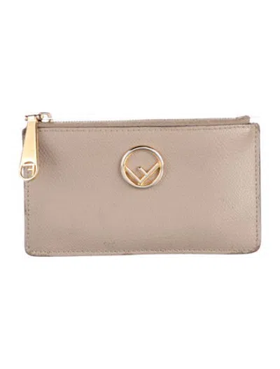 Pre-owned Fendi 2018 F Is  Card Holder In Neutrals