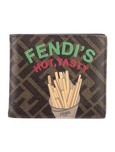 Pre-owned Fendi 2018 Leather Bifold Wallet In Brown
