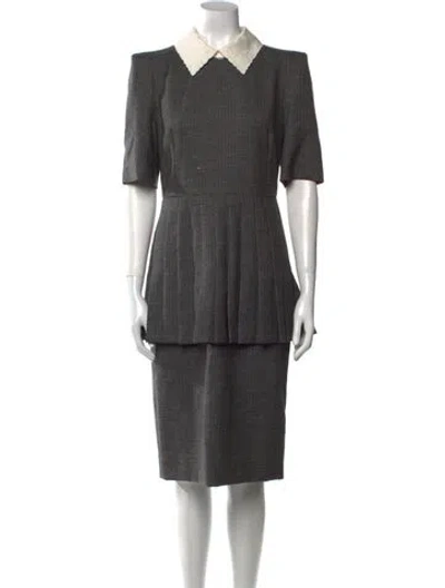 Pre-owned Fendi 2018 Midi Length Dress In Gray