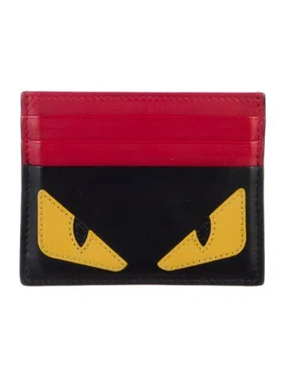 Pre-owned Fendi 2018 Monster Eyes Cardholder Wallet In Multi
