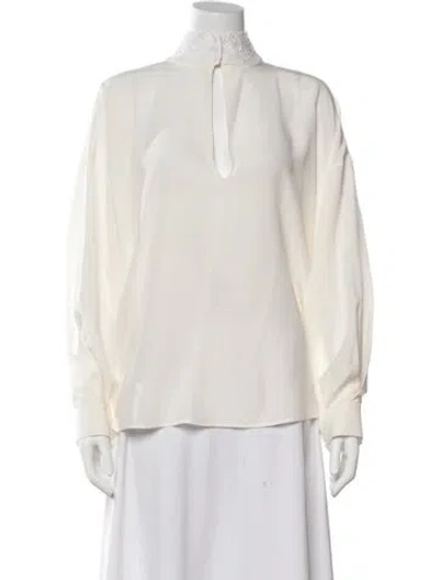 Pre-owned Fendi 2018 Silk Blouse In Neutrals