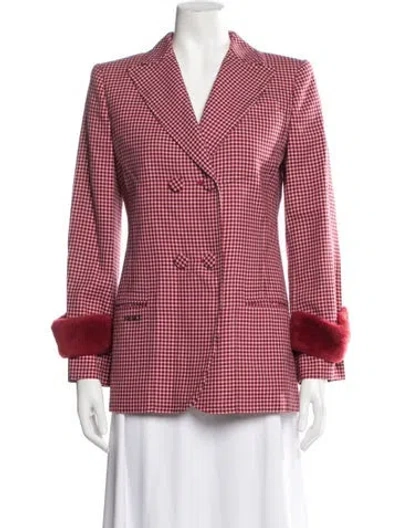 Pre-owned Fendi 2018 Virgin Wool Blazer In Red