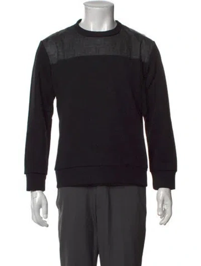Pre-owned Fendi 2018 Zucca Ff Logo Sweatshirt In Black