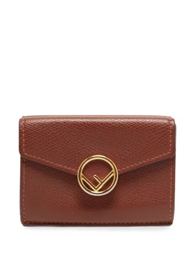 Pre-owned Fendi 2019 F Is  Trifold Leather Wallet In Brown