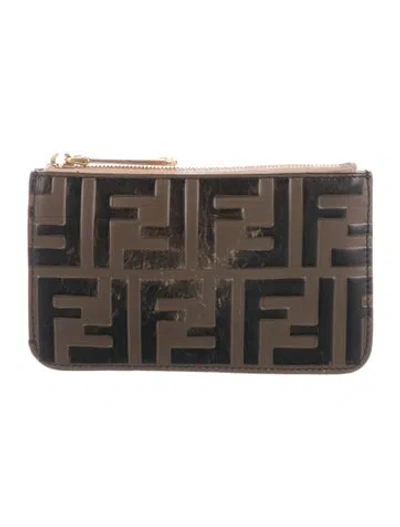 Pre-owned Fendi 2019 Key Pouch Wallet In Brown