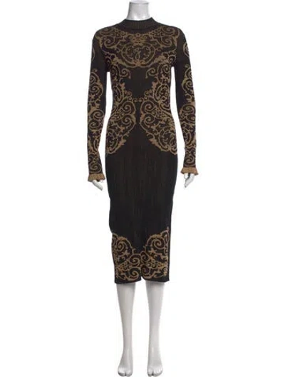 Pre-owned Fendi 2019 Midi Length Dress In Black