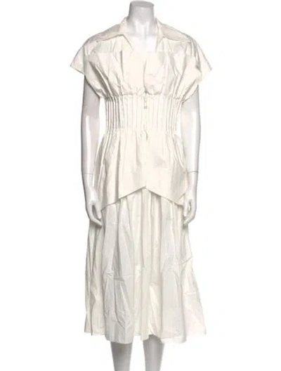 Pre-owned Fendi 2019 Midi Length Dress In White