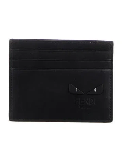 Pre-owned Fendi 2019 Monsters Motif Wallet In Black