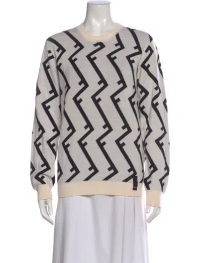 Pre-owned Fendi 2019 Wool Sweater In White