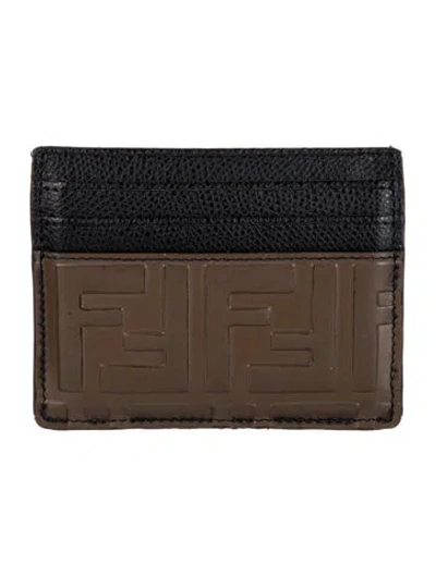 Pre-owned Fendi 2019 Zucca Ff Logo Card Holder In Multi