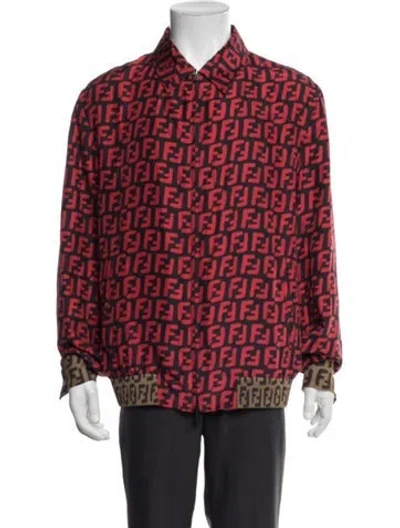 Pre-owned Fendi 2019 Zucca Ff Logo Jacket In Brown
