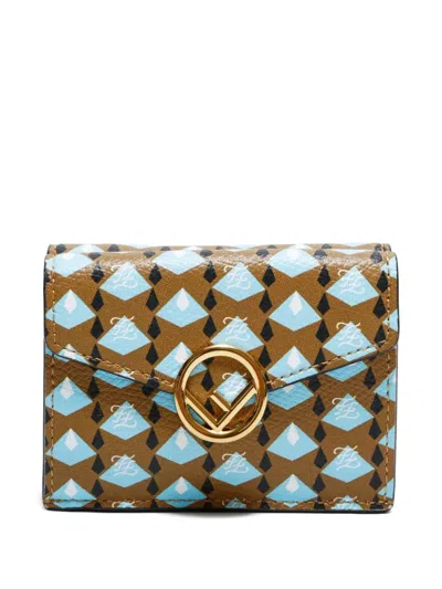 Pre-owned Fendi 2020-2025 Logo-print Wallet In Neutral