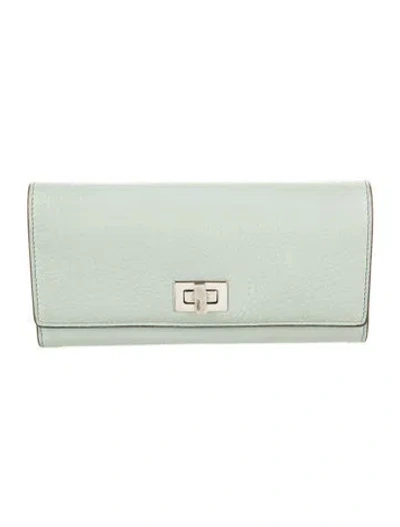 Pre-owned Fendi 2020 Leather Continental Wallet In Green