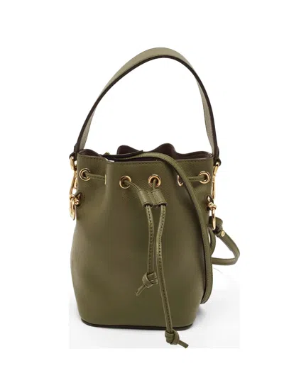 Pre-owned Fendi 2020 Mini Mon Tresor Bucket Bag In Green