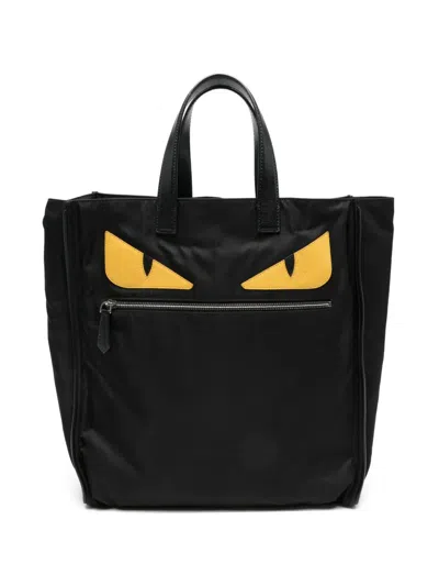 Pre-owned Fendi 2020 Monster-eye Tote Bag In Black