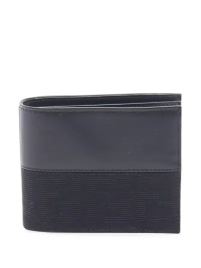 Pre-owned Fendi 2020 Zucca Bi-fold Wallet In Black
