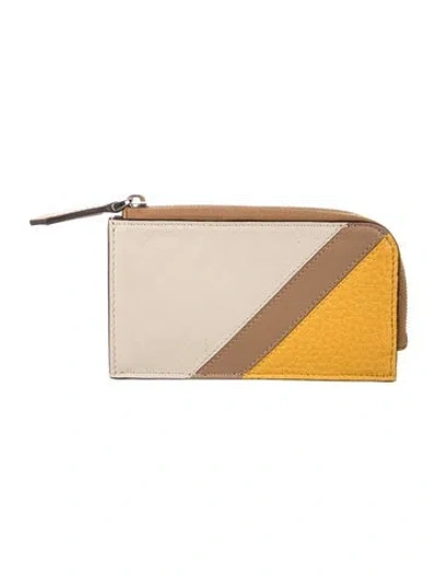 Pre-owned Fendi 2020 Zucca Ff Logo Card Holder In Neutrals