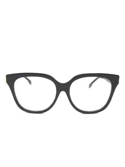 Pre-owned Fendi 2020s Cat-eye Glasses In Black