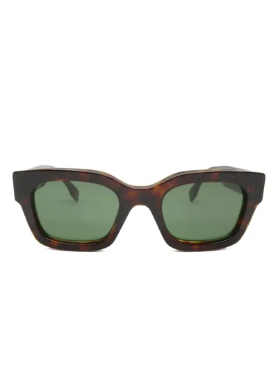 Pre-owned Fendi 2020s Cat-eye Sunglasses In Brown