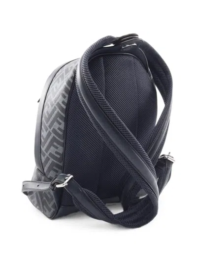Pre-owned Fendi 2020s Diagonal Chiodo Backpack In Blue