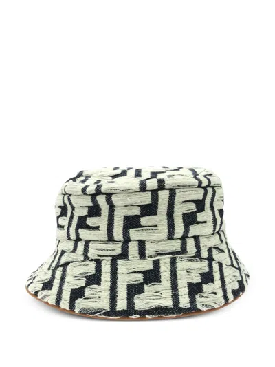 Pre-owned Fendi 2020s Ff Bucket Hat In Blue