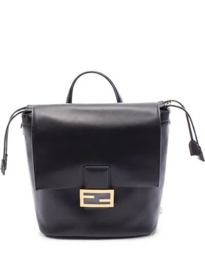 Pre-owned Fendi 2020s Ff Logo Backpack In Black