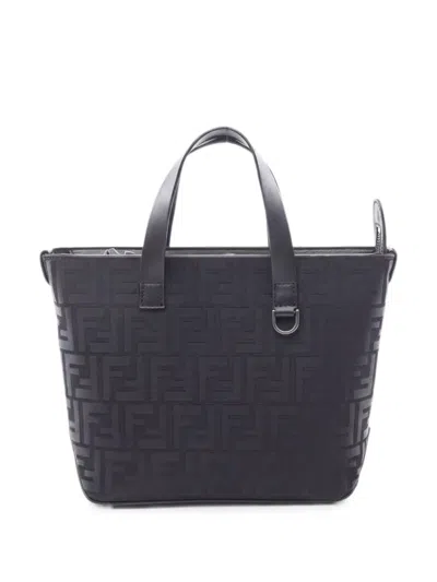 Pre-owned Fendi 2020s Ff Logo Tote Bag In Black
