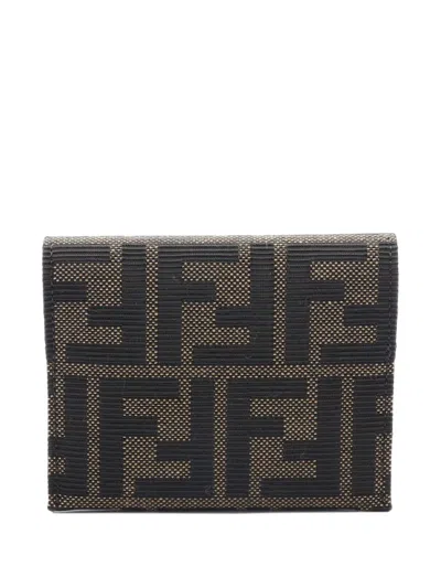 Pre-owned Fendi 2020s Ff Motif Card Case In Brown