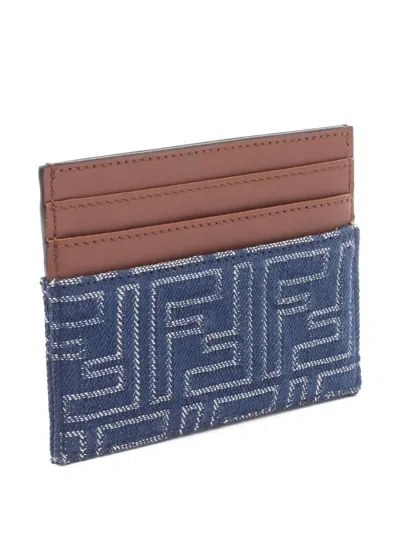 Pre-owned Fendi 2020s Ff-motif Card Holder In Blue