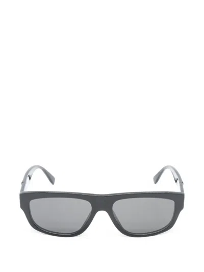 Pre-owned Fendi 2020s Ff Motif Rectangle-frame Sunglasses In Black