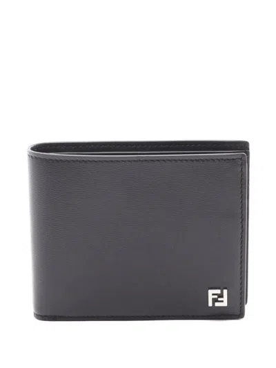 Pre-owned Fendi 2020s Ff Squared Bi-fold Wallet In Black