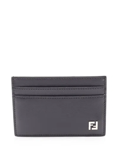 Pre-owned Fendi 2020s Ff Squared Card Case In Black