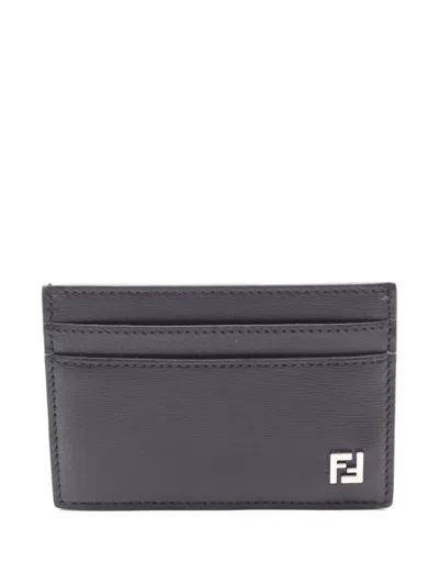 Pre-owned Fendi 2020s Ff Squared Card Holder In Black