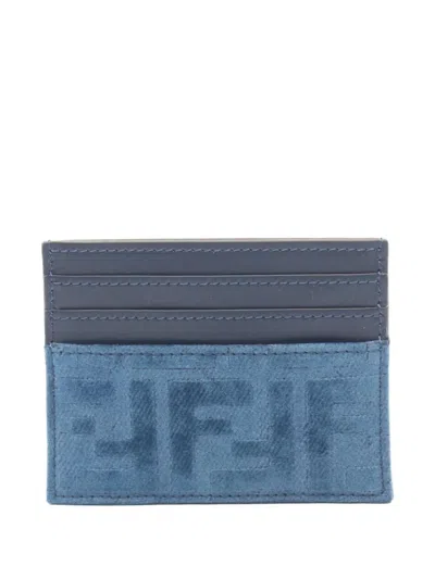 Pre-owned Fendi 2020s Ff-motif Card Case In Blue