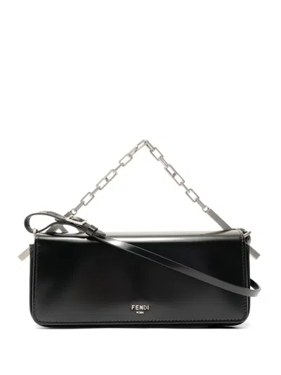 Pre-owned Fendi 2020s First Sight Flap Bag In Black