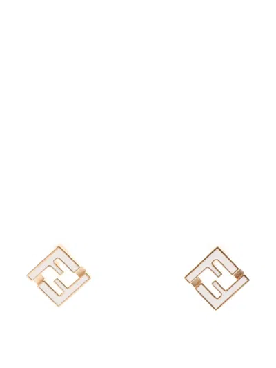 Pre-owned Fendi 2020s Forever  Earrings In Gold
