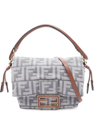 Pre-owned Fendi 2020s Mamma Baguette Shoulder Bag In Blue