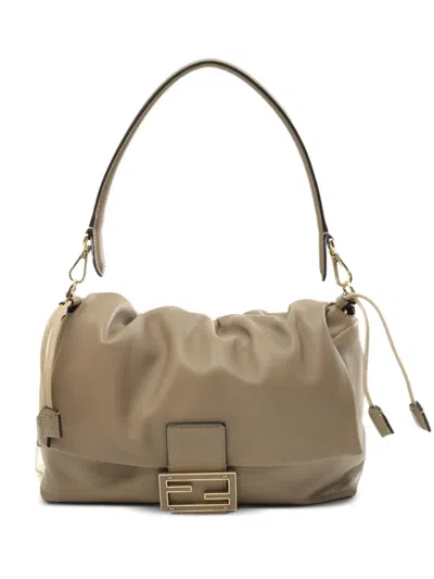 Pre-owned Fendi 2020s Mamma Shoulder Bag In Neutral