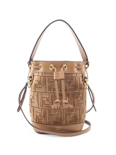 Pre-owned Fendi 2020s Mon Tresor Bucket Bag In Brown