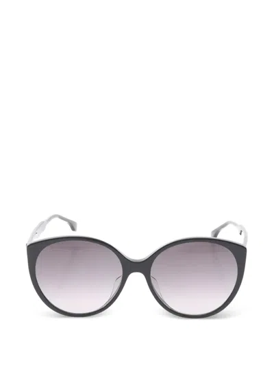Pre-owned Fendi 2020s Round Sunglasses In Black