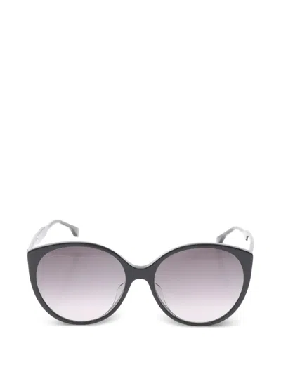 Pre-owned Fendi 2020s Round Sunglasses In Black