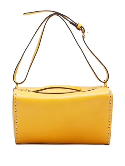 Pre-owned Fendi 2020s Selleria Handbag In Yellow